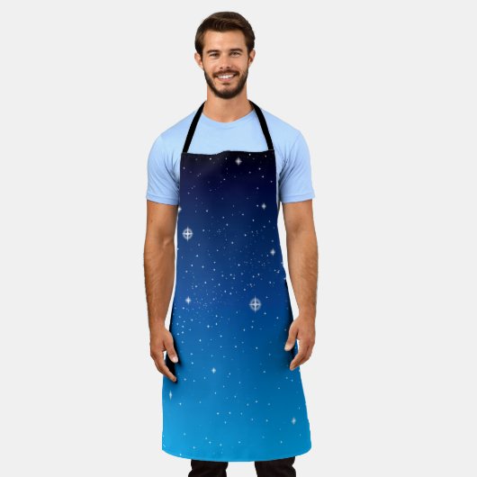 Donkerblauwe Sterrennacht Ombre Schort (Gedragen)