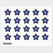 Donkerblauwe stervorm sticker zwart (Vel)