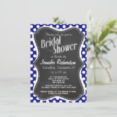 Donkerblauwe stippen;  krijtbord kaart (Staand voorkant)