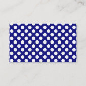 Donkerblauwe stippen;  krijtbord visitekaartje (Achterkant)