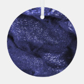 Donkerblauwe stof: decoratieve textuur. glas ornament (Achterkant)