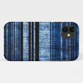 Donkerblauwe strepen, grijze textuur Case-Mate iPhone case (Achterkant (horizontaal))