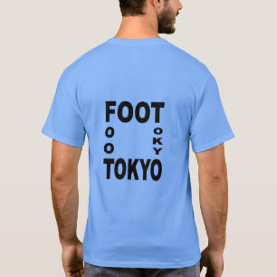 Donkerblauwe T-shirt met rug man FOOT TOKYO