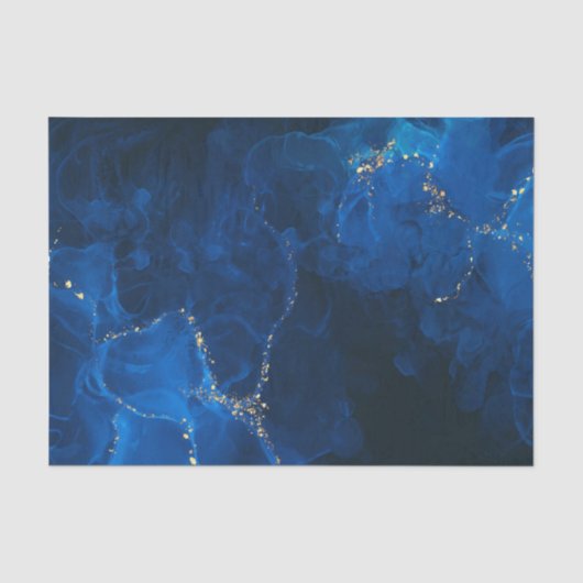 Donkerblauwe Textuur Achtergrond Nep Goud Glitter Tissuepapier (Voorkant)
