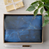 Donkerblauwe Textuur Achtergrond Nep Goud Glitter Tissuepapier (Geschenk)