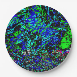 Donkerblauwe textuur papieren bord, Lente blauwe t Bordje