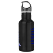 Donkerblauwe trein kinder jongens Volledige naam d Waterfles (Achterkant)