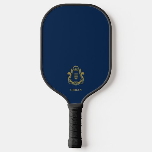 Donkerblauwe U Initiaal Pickleball Paddle (Achterkant)