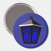 Donkerblauwe Uil Lantaarn Magneet (Voorkant / Achterkant)