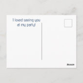 Donkerblauwe Uil Verjaardagsfeestje Bedankt Briefkaart (Achterkant)