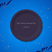 donkerblauwe vaste kleur - gepersonaliseerd papieren bordje