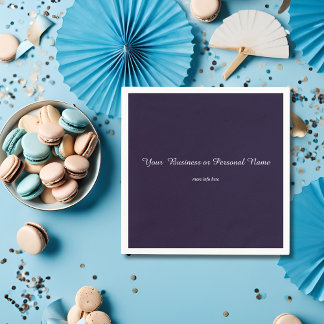 donkerblauwe vaste kleur - gepersonaliseerd servet