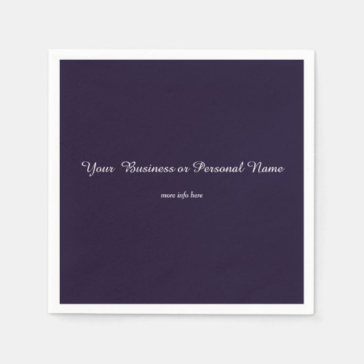 donkerblauwe vaste kleur - gepersonaliseerd servet (Voorkant)