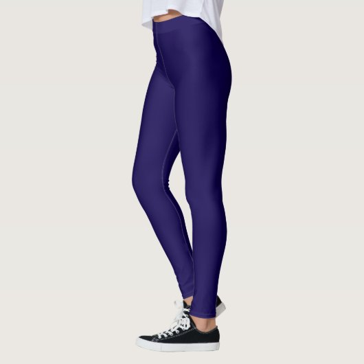 Donkerblauwe, vaste kleur leggings (Links)