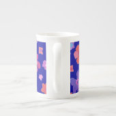 donkerblauwe ventilator China-Mok Porselein Kop (Achterkant)