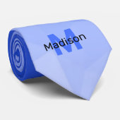 Donkerblauwe verloop geometrie mesh patroon Monogr Stropdas (Opgerold)