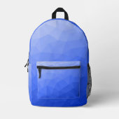 Donkerblauwe verloop geometrisch meshpatroon bedrukte rugzak (Voorkant)