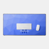 Donkerblauwe verloop geometrisch meshpatroon monog bureaumat (Keyboard & Muis)