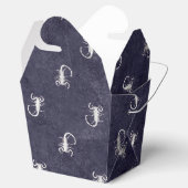 Donkerblauwe vintage grunge schorpioen bedankdoosjes (Geopend)