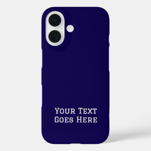 Donkerblauwe vlakte Elegante Minimalistische Kalli iPhone 16 Hoesje