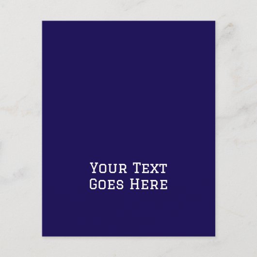 Donkerblauwe vlakte Elegante Minimalistische Kalli Flyer (Voorkant)