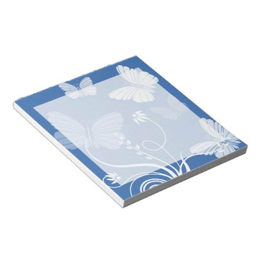 Donkerblauwe vlinders Notitieblok (Schuin)