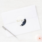 Donkerblauwe vlooien Floral Gothic Glam Favor Ronde Sticker (Envelop)