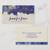 Donkerblauwe Waterverf en goudgrunge Visitekaartje (Voorkant / Achterkant)