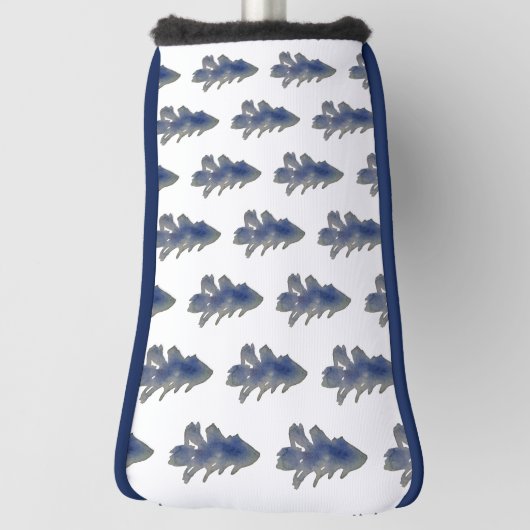 Donkerblauwe Waterverf Golfheadcover (Draai 90)