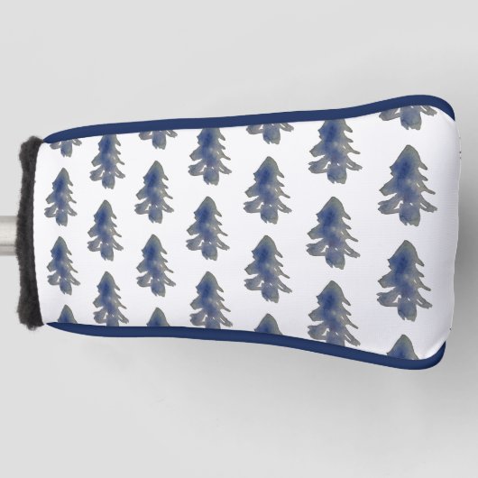 Donkerblauwe Waterverf Golfheadcover (Voorkant)