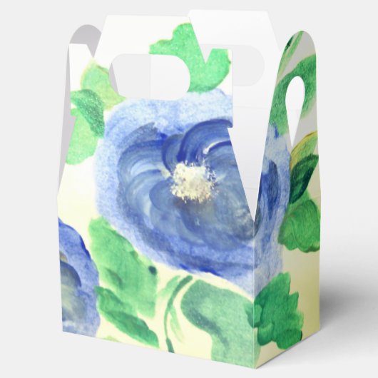 Donkerblauwe Waterverf Roos Fancy Bedankdoosjes (Geopend)