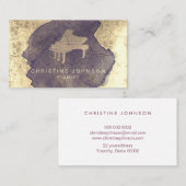 Donkerblauwe waterverf Splash Piano logo Visitekaartje (Voorkant / Achterkant)