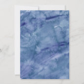 Donkerblauwe Waterverf Wash Weddenschap Kaart (Achterkant)