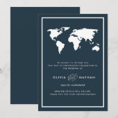 donkerblauwe Wereldkaart | Huwelijksannulering Kaart (Voorkant / Achterkant)