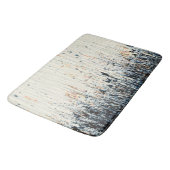 Donkerblauwe Wildflowers Sinaasappel Cream Wavy Li Badmat (Gekanteld)