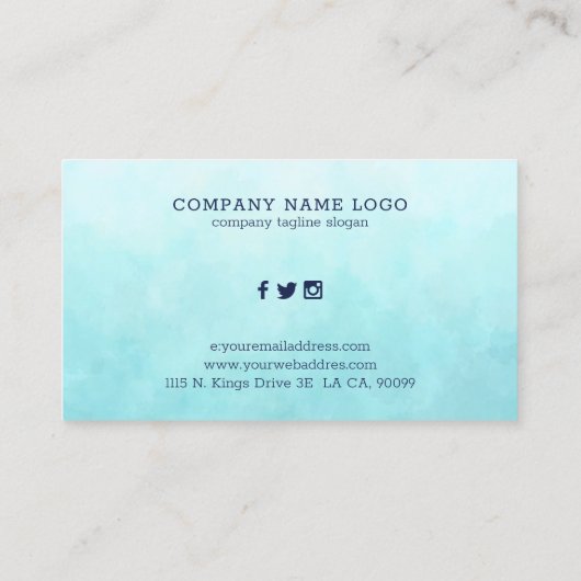 Donkerblauwe  windzeilboot visitekaartje (Achterkant)