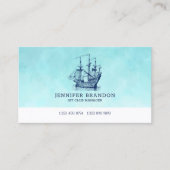 Donkerblauwe  windzeilboot visitekaartje (Voorkant)