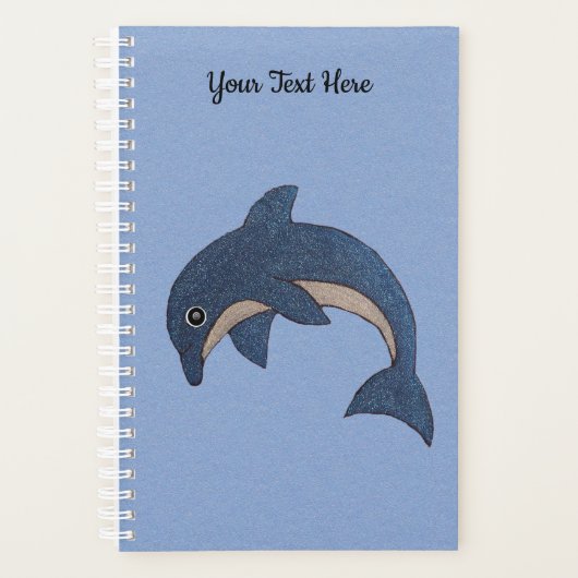 , donkerblauwe, witachtige dolfijn planner (Voorkant)