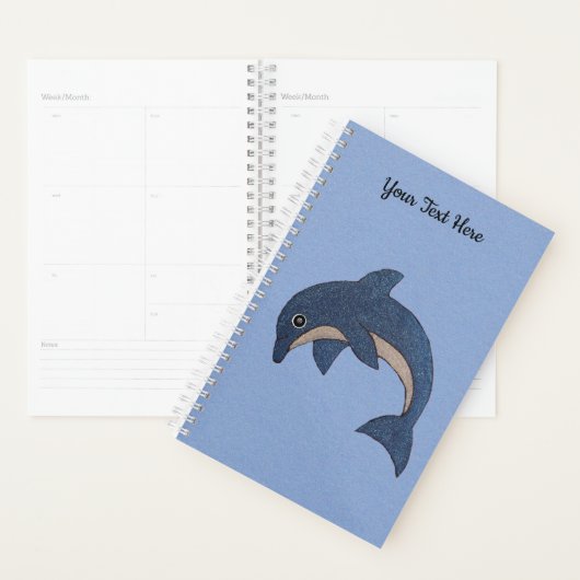 , donkerblauwe, witachtige dolfijn planner (Display)