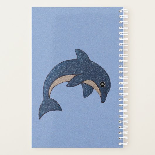 , donkerblauwe, witachtige dolfijn planner (Achterkant)