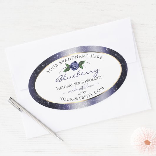 Donkerblauwe witte etiketten met mousserende glitt (Envelop)