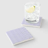 Donkerblauwe witte pap stenen onderzetter (Zijkant)