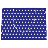 DONKERBLAUWE WITTE STIP CUSTOM GESTYLEERD GROOT CADEAUZAKJE (Voorkant)