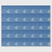 donkerblauwe wolken met witte wolken cadeaupapier (Vlak)