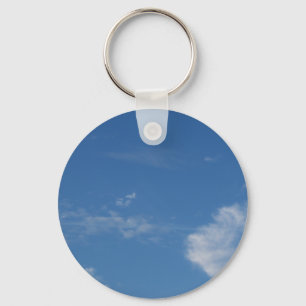 donkerblauwe wolken met witte wolken sleutelhanger
