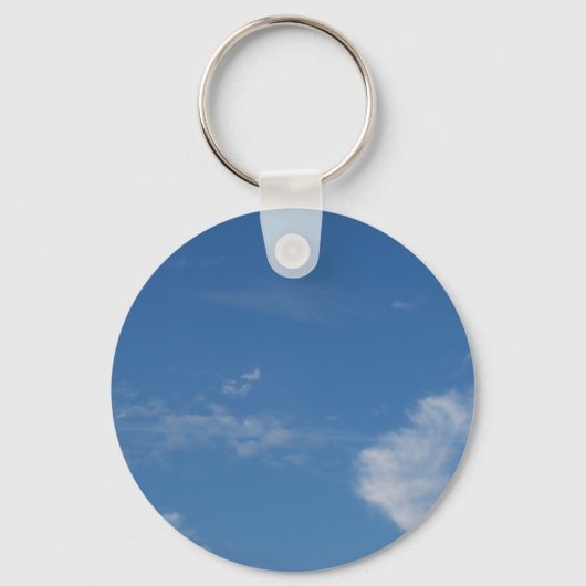 donkerblauwe wolken met witte wolken sleutelhanger (Voorkant)