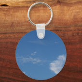 donkerblauwe wolken met witte wolken sleutelhanger (Voorkant)