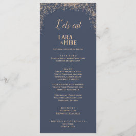 Donkerblauwe zachte bruiloft menu