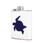 Donkerblauwe zeeschildpad heupfles (Links)