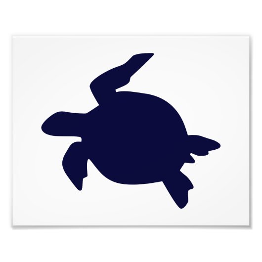 Donkerblauwe zeeschildpad horizontaal B Foto Afdruk (Voorkant)